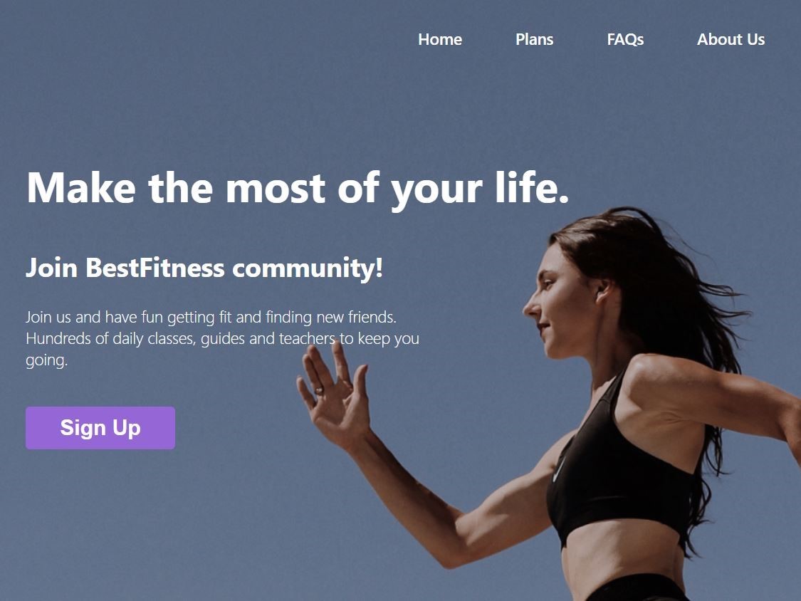 javascript BestFitness app website